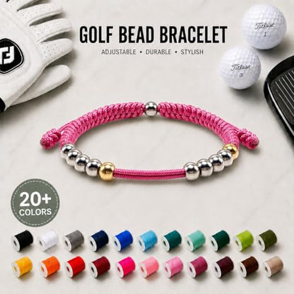 Golf Counter Bracelet, 10 Bead Handmade Score Counter, Adjustable Stainless Steel Beads, Easy Stroke Counting Accessory for Men and Women