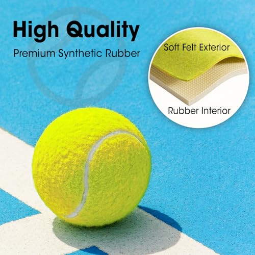AZEN 10 Pack Tennis Balls, Premium Pressurized Tennis Balls Bulk for Dogs, Good for Beginners to Practice