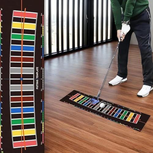 Crystal Velvet Golf Putting Training Mat, Arc Hitting Pad Simulator Alignment Training Aid for Golf Practice - color: A