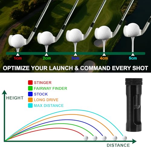 Adjustable Golf Tee Height Tool, Aluminum Golf Tee Height Setter with Precise Scale, Outdoor Golf Training Aid for Consistent Swings