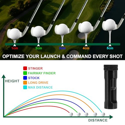 Adjustable Golf Tee Height Tool, Aluminum Golf Tee Height Setter with Precise Scale, Outdoor Golf Training Aid for Consistent Swings