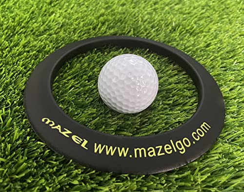 MAZEL Golf Putting Cup/Ring for Training Aid Indoor & Outdoor - All-Direction Practice Hole Putting Accuracy Trainer - color: Black Ring