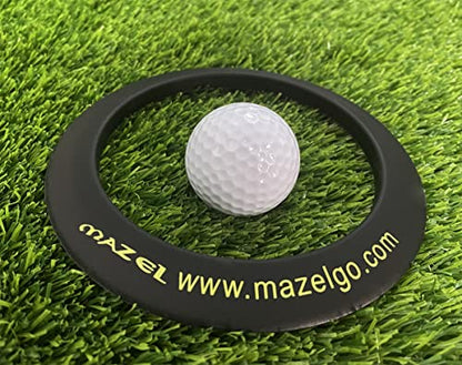 MAZEL Golf Putting Cup/Ring for Training Aid Indoor & Outdoor - All-Direction Practice Hole Putting Accuracy Trainer - color: Black Ring