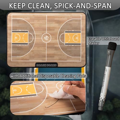 Double-Sided Electronic Basketball Coaching Board,16-Inch Full Screen LCD Digital Tactical Writing Tablet for Basketball Strategy Teaching Coach Board