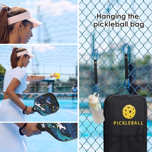 Bag Hook for Fence, Aluminum Alloy Carabiner Strap for Hanging Baseball Softball Pickleball Tennis Bags (Blue 2) - color: Blue