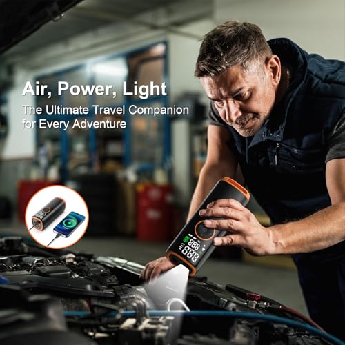 Tire Inflator Portable Air Compressor-160 PSI Car Tire Air Pump, Bike Pump with Gauge, Portable Tire Pump for Car, Bike, Motorcycle Tires, Balls, and More