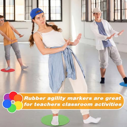 Tinideya TPE Floor Spot Markers Dots for Gym Flat Non Slip Spot Marker Dance Dot for Gym Sports Soccer Basketball Agility Training Field Marking Equipment - size: 8 Inch