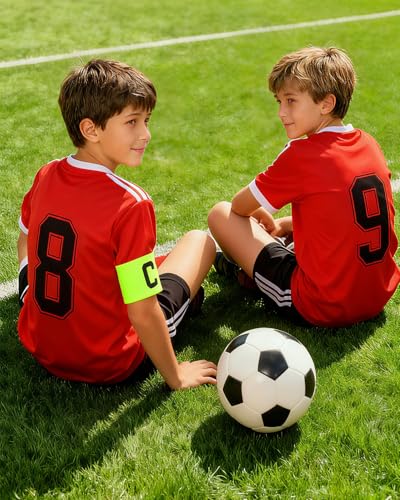 Captain's Armband Soccer Football Rugby Captain Armbands for Youth and Adult,Anti-Drop Design - Pack of 6 - color: 6 Green