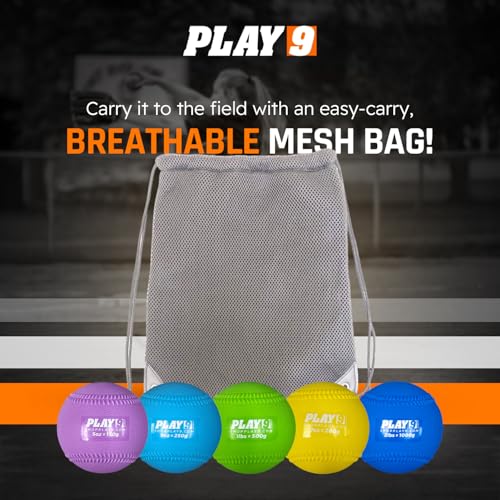 Plyoball Weighted Ball Set for Throwing and Pitching Training - Training Balls for Softball - Builds Speed, Strength, & Muscle Memory - style: Set of 5
