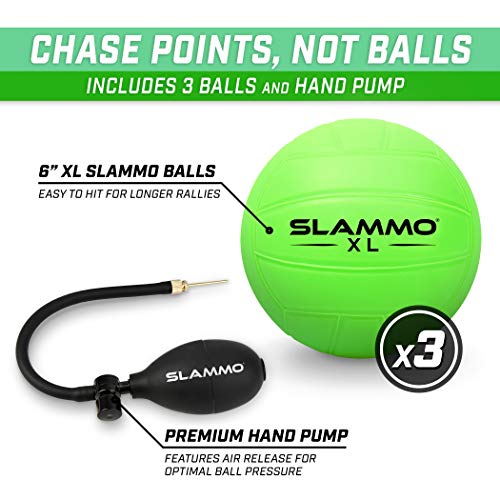 GoSports Slammo XL Extra Large Round Net Game for Beginners - Great for Beach Party, Backyard, and Outdoor Family Fun - Includes 3 Balls, Pump & Carrying Bag
