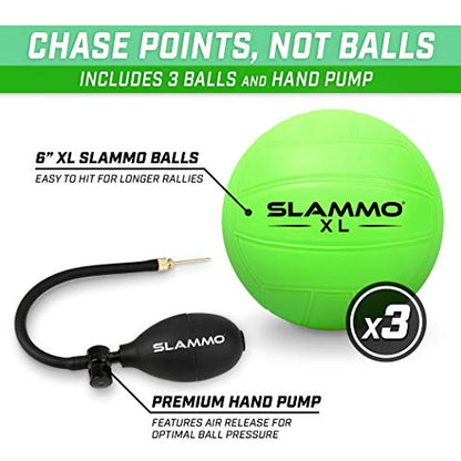 GoSports Slammo XL Extra Large Round Net Game for Beginners - Great for Beach Party, Backyard, and Outdoor Family Fun - Includes 3 Balls, Pump & Carrying Bag