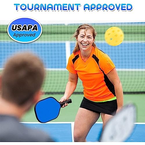 6-Pack Pickleball Balls 40 Holes Outdoor Indoor High Rebounce True Flight High Visibility Durable Eye-catching White Pickle Balls Set Sport Gifts for Women Men