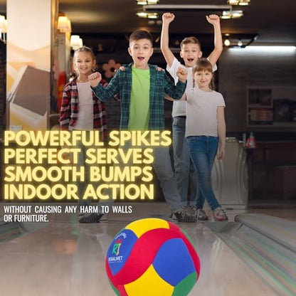 Indoor Volleyball – Super Soft, Pain-Free Play – Kids Indoor Volleyball Ball with Realistic Feel & Bounce – No-Sting Volleyball for Kids Indoor Practice
