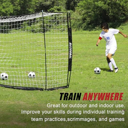 BaseGoal Soccer Goal,Soccer Net,Soccer Goals for Backyard,with Bow Frame,Collapsible Metal Base and Agility Ladder