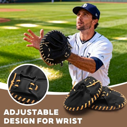 Pancake Baseball and Softball Training Glove, Flat & Soft Premium Fielding Gear for Right-Hand Throw, Great Choice for Teens Regular