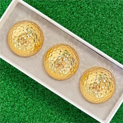 Compatible Universal Surlyn Golf Balls Set, White & Gold Tone Golf Balls with Storage Box for Daily Golf Practice Training - color: White