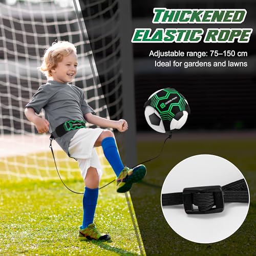 Global Park Soccer Trainer Adjustable Waist Belt - Football Training Equipment Aid for Ball Control, Passing & Shooting, Kick Throw Trainer Solo Practice Volleyball, Rugby for Kids Adults at Home - color: Green