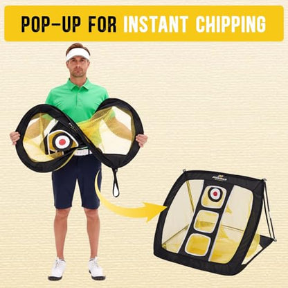 Chipping Net, Pop Up Golf Nets for Backyard Driving Real Golf Balls, Indoor & Outdoor Practice Net for Accuracy Short Game