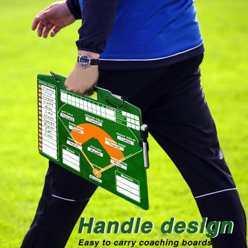 Magnetic Baseball Coach Clipboard, Dry Erase Tactical Baseball Lineup Board, Double-Sided Softball Lineup Board for Dugout with 30 Lineup Cards and Marker