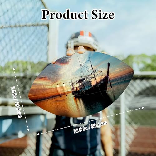 American Football, Official Size 11.9 x 7.3 Inch, Premium Composite Leather High-Grip Ball with Pro-Style Lacing, Unique Prints for Training, Games & Gifts - color: Boat