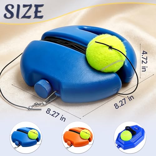 Tennis Practice rebounder, Solo Tennis Trainer Rebound Ball. Equip Your Home Backyard Court Today. Lead Daily Athletic Drills steadily utilizing This Useful Tennis Ball on String for Practice - color: Orange-Round