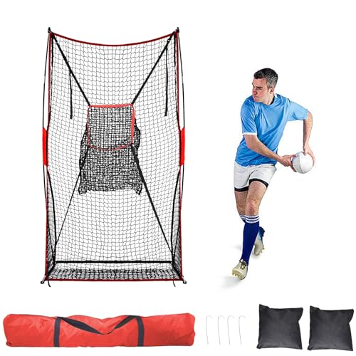Football Kicking Cage: Quarterback Training Net for Passing Accuracy, Outdoor Practice for Youth & Adults - size: 7x4FT with Target