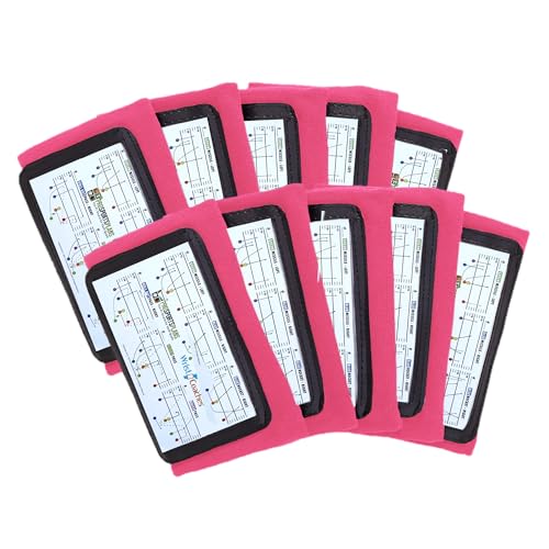 Football Play Wristbands - Youth Quarterback Gear - Wristband Playbook for Football and Softball Signs - color: Pink