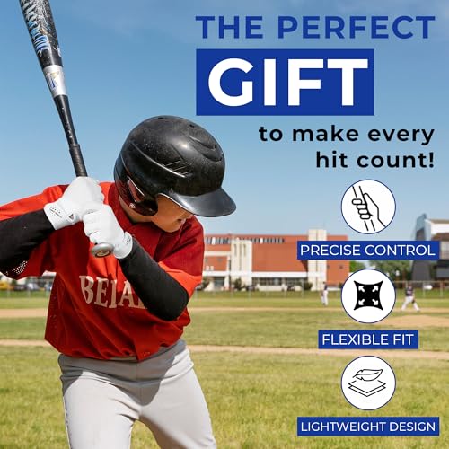 HANDLANDY Baseball Batting Gloves for Adult Youth, Grip Breathable Softball Batting Gloves Fit Men Kids Boys Girls - color: White-Kids, size: Kids X-Small