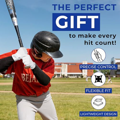 HANDLANDY Baseball Batting Gloves for Adult Youth, Grip Breathable Softball Batting Gloves Fit Men Kids Boys Girls - color: White-Kids, size: Kids Medium