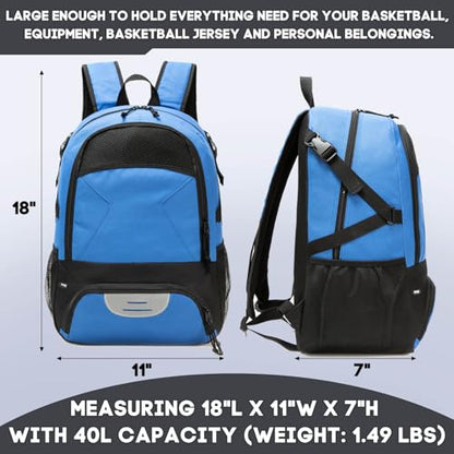 Basketball Bag Backpack, Large Capacity Sports Equipment Bags for Basketball, Soccer, and Volleyball. - color: blue