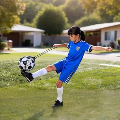Soccer | Volleyball | Rugby Trainer, Football Kick Throw Solo Practice Training Aid Control Skills Adjustable Waist Belt for Kids Adults