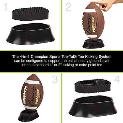 Champion Sports Football Kicking Tee – Heavy-Duty Kickoff Tee in Multiple Styles & Sizes - style: 4-in-1 Kicking Tee (1-2 Inch)