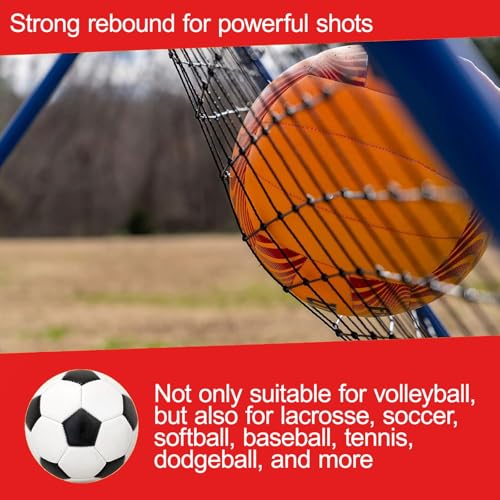 7x4 Ft Volleyball Rebounder Net, Adjustable Pitchback Trainer for Solo Fielding, Volleyball Training Equipment, Bounce Back Net for Volley Ball Practice