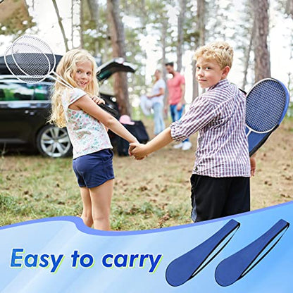 12 Pack Badminton Rackets Set Including Badminton Racquets, Nylon Shuttlecocks and Carry Bag for Outdoor Backyard Games Beginners - color: White, Black