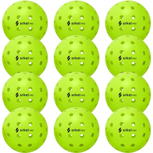 Pickleball Balls-USAPA Approved Outdoor/Indoor Pickleballs,Seamless Roto-Molded Design for Durability,Crack-Resistant 40-Hole Pickle Ball for Beginner Intermediate Pro Player,6/12/36/50/100Pack - color: Pro - Green, size: 12 Count