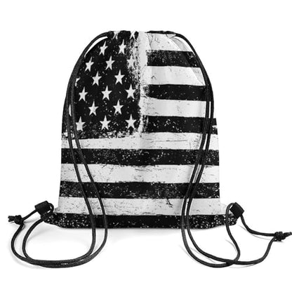 Water Resistant Drawstring Backpack Lightweight Sackpack for Yoga Gym Beach Travel, Men Women Unisex Sports Bag, Black And White American Flag Bags - color: Picture (341)