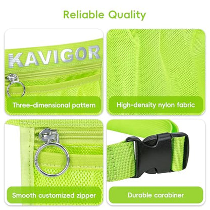KAVIGOR Pickleball & Tennis Ball Holder Waist Pouch Holds 3-4 Balls, Multi-Functional Sports Belt Bag with Zipper Pocket and Carabiner - color: Green