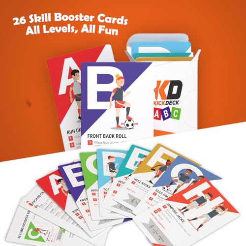 KickDeck ABC Soccer Cards for Kids 4+ | Fun Alphabet Soccer Drills for Footwork, Ball Control & Coordination | Screen-Free Practice at Home & Outdoors