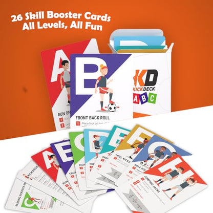 KickDeck ABC Soccer Cards for Kids 4+ | Fun Alphabet Soccer Drills for Footwork, Ball Control & Coordination | Screen-Free Practice at Home & Outdoors