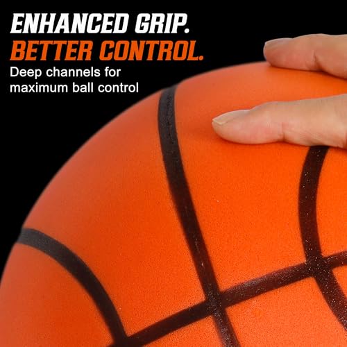 Surpop Silent Basketball Size 7 (29.5") – Realistic Basketball Weight & Feel, Quiet Airless Foam Ball for Indoor Apartment Training & Home Practice