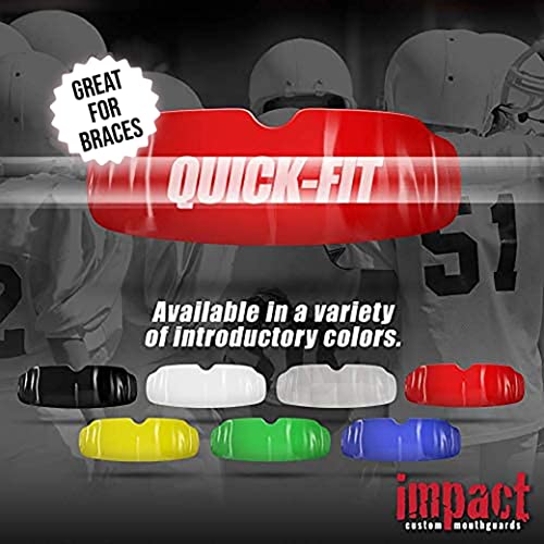 Impact Quick-Fit All Sports Mouthguard Boxing, MMA, Lacrosse, Football, Hockey, Basketball, Jiu-Jitsu, and More, Breathable Mouthguard for Adults, Metallic Red Fangs on Black