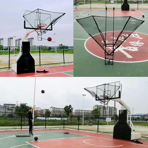 Wall Mounted Basketball Hoop Rebounder Return Attachment Shot Returner Shooting Trainer for Indoor Outdoor Return/Basketball