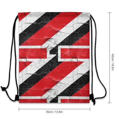 Gym Drawstring Backpack Sackpack Water Resistant for Sports Beach Yoga Travel Unisex, Trinidad And Tobago Grunge Flag Bags - color: Picture (637)