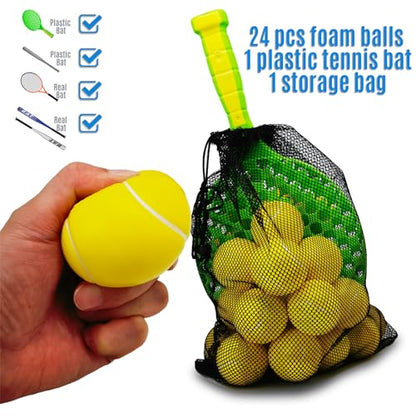 YESMARKS 24PCS Foam Baseballs, 2.4Inch Mini Baseballs, Sports Squeeze Balls, Soft Practice Baseball for Training, Kids Party Favor Toy, Sports Theme Party