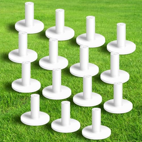 Amy Sport Rubber Golf Tees for Driving Range Value 15 Pack, 1.5’’ or 2.0’’ White/Black Holders for Hitting Mats Indoor Outdoors, Stable Height Control - color: White 15 Pack All 2''