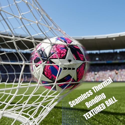 Soccer Ball Size 4. GX Soccer Champions Soccer Ball. Professional Grade PU Durable Material. - size: Size 5