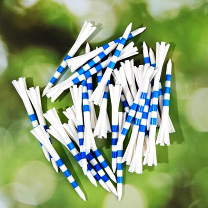 Premium 5 Prongs Plastic Golf Tees 30 Pack 3-1/4" Plastic Golf Tees Low Friction and Resistance Golf Plastic Tees - color: Blue