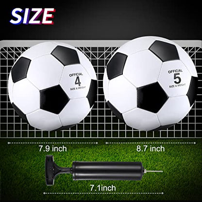 HyDren 4 Pcs Soccer Ball with Pump Official Size 4/5 Deflated Soccer Balls Bulk for Outdoor Indoor Practice Training Sport Gift for Kid Teen Youth Adult Back to School - size: Size 5, style: Elegant