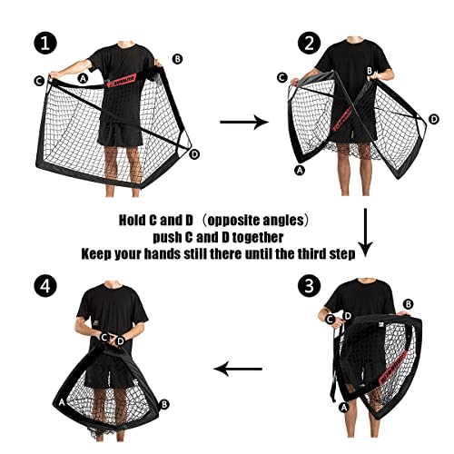 L RUNNZER Kids Soccer Goal, Pop Up Soccer Goal Net for Backyard, Set of 2 with Portable Carrying Case - color: Black, style: 4'x3', 2 Set