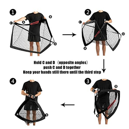 L RUNNZER Kids Soccer Goal, Pop Up Soccer Goal Net for Backyard, Set of 2 with Portable Carrying Case - color: Black, style: 4'x3', 2 Set